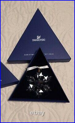 2010 Swarovski Crystal Snowflake Christmas Ornament Mint In Box
