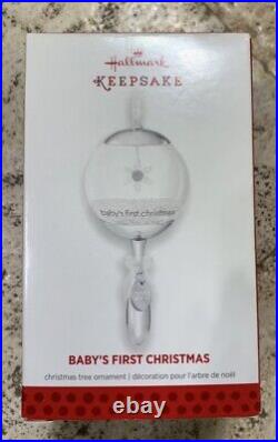 2013 Hallmark Baby's First Christmas Glass Rattle Keepsake Ornament RARE, NEW
