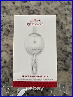2013 Hallmark Baby's First Christmas Glass Rattle Keepsake Ornament RARE, NEW