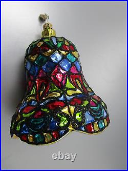 2014 Christopher Radko Tiffany Clapper Christmas Ornament Mouth Blown Glass