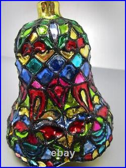 2014 Christopher Radko Tiffany Clapper Christmas Ornament Mouth Blown Glass