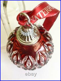 2017 Waterford Crystal Ruby Red Ball Christmas Ornament No Box