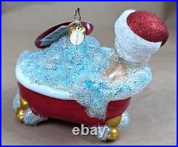 2018 Christopher Radko Time For Pampering 1019792 4.5 Glass Christmas Ornament