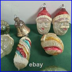 21 Vtg MCM LOT GLASS CHRISTMAS ORNAMENTS GLASS MICA GERMANY UFO