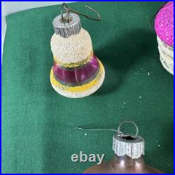 21 Vtg MCM LOT GLASS CHRISTMAS ORNAMENTS GLASS MICA GERMANY UFO