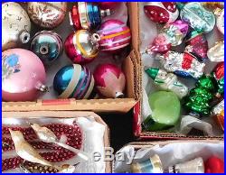 210 Vtg Christmas Tree Ornament Lot Glass Indent Bell Bird Antique Figural Bump