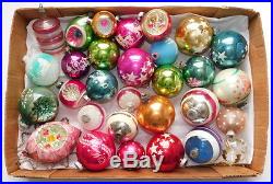 210 Vtg Christmas Tree Ornament Lot Glass Indent Bell Bird Antique Figural Bump