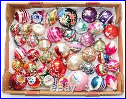 210 Vtg Christmas Tree Ornament Lot Glass Indent Bell Bird Antique Figural Bump