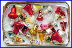 210 Vtg Christmas Tree Ornament Lot Glass Indent Bell Bird Antique Figural Bump