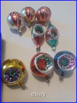 24 SHINY BRITE Vintage Glass Christmas Tree Ornaments Original Boxes 8 Bradford