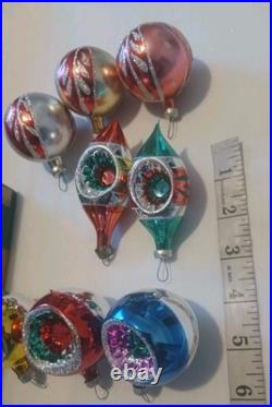 24 SHINY BRITE Vintage Glass Christmas Tree Ornaments Original Boxes 8 Bradford