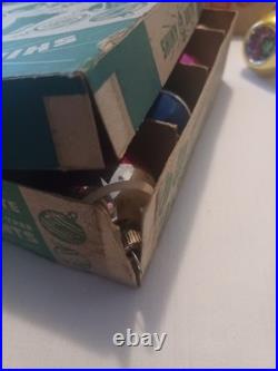 24 SHINY BRITE Vintage Glass Christmas Tree Ornaments Original Boxes 8 Bradford