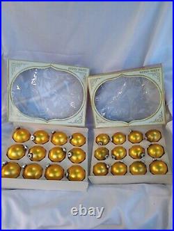 24 Vintage Small & Large YellowithGold Shiny Bright Mercury Glass Ornaments