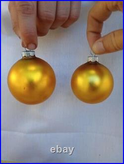 24 Vintage Small & Large YellowithGold Shiny Bright Mercury Glass Ornaments