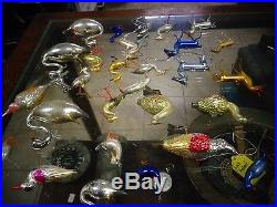 28 Antique Glass Christmas Ornaments Some made in Germany Some hand blown