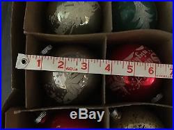 29 Lot Vtg Glass Christmas Ornaments Shiny Brite Stencil In Original box Shapes