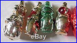 29 Vintage Glass Christmas Tree Ornament Lot Figural Santa Clown Heart House
