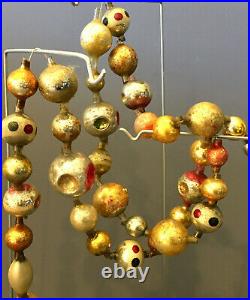 3' 6 Large Bead Indented DOTS Antique Glass Christmas Tree GARLAND Many 1 +