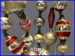 3'+ Large Bead STRIPES Antique Glass Christmas Tree GARLAND Some 1 to 2
