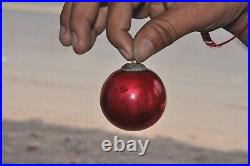 3 Pc Vintage 2.5'' Different Red Glass Original Kugel/Christmas Ornament, Germany