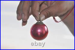 3 Pc Vintage 2.5'' Different Red Glass Original Kugel/Christmas Ornament, Germany