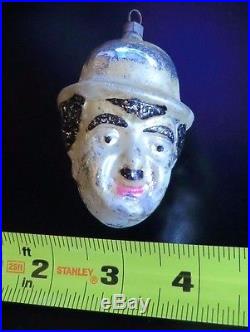 3 RARE Charlie Chaplin German Glass Christmas Ornament