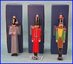 3 RARE Poland Komozja Family Soldiers Glass Soldier Ornaments 7 Tall