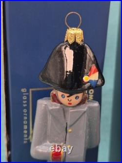 3 RARE Poland Komozja Family Soldiers Glass Soldier Ornaments 7 Tall