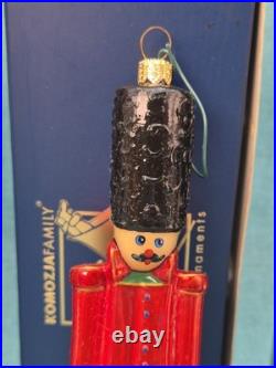 3 RARE Poland Komozja Family Soldiers Glass Soldier Ornaments 7 Tall