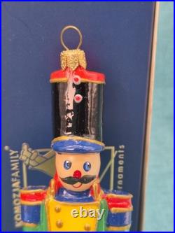 3 RARE Poland Komozja Family Soldiers Glass Soldier Ornaments 7 Tall