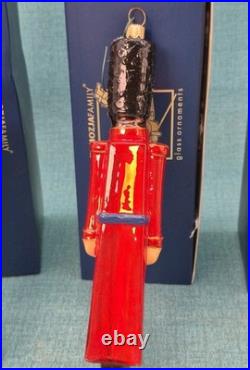 3 RARE Poland Komozja Family Soldiers Glass Soldier Ornaments 7 Tall