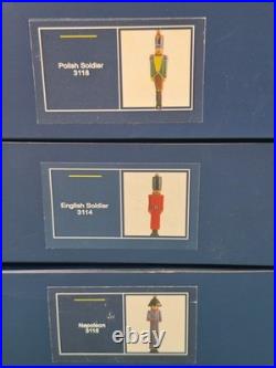 3 RARE Poland Komozja Family Soldiers Glass Soldier Ornaments 7 Tall