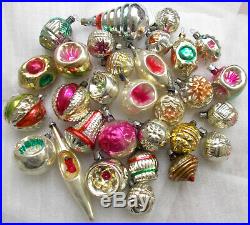 30 Antique OLD Vintage USSR Russian Glass Christmas Ornaments Xmas Decorations