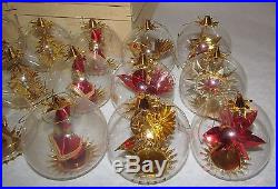 30 Huge Collection Resl Lenz German Diorama Glass Foil Christmas Ornaments withBox