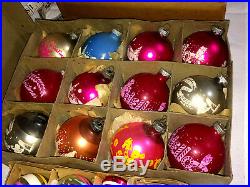 30 War Era Christmas Ornaments Balls Shiney Brite USA & Poland & W. Germany