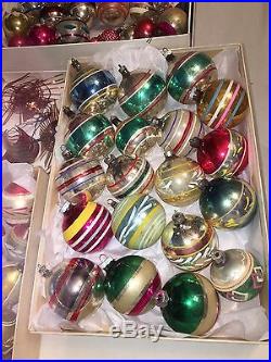 314 VTG CHRISTMAS TREE ORNAMENT LOT GLASS INDENT MICA BELL ANTIQUE ...