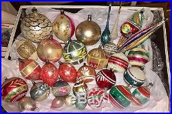 314 VTG CHRISTMAS TREE ORNAMENT LOT GLASS INDENT MICA BELL ANTIQUE FIGURAL L@@k