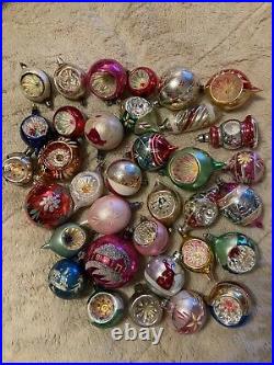 35 Beautiful Vintage Christmas Ornaments Indents USA, W Germany, Poland Etc