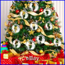 4-24PCS 8/10cm Clear Iridescent Glass Ball Christmas Ornament Wedding Baubles