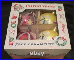 4 Jumbo Fantasia Brand Poland Ornaments In Original Box Incl Santa In Sleigh