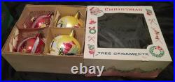 4 Jumbo Fantasia Brand Poland Ornaments In Original Box Incl Santa In Sleigh