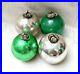 4-Pcs-Original-Vintage-Green-Silver-Glass-Christmas-Kugel-Ornament-Germany-01-ecds
