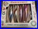 4-Vtg-Glass-Candy-Stripe-Torpedo-Teardrop-Christmas-Ornaments-60-s-Poland-withBox-01-jofe