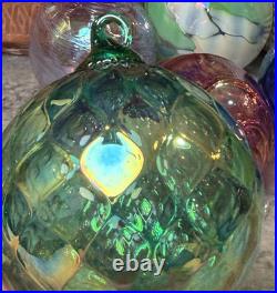 5 Blown Art Glass Christmas Tree Ornaments Decorations Glass Eye Studios +