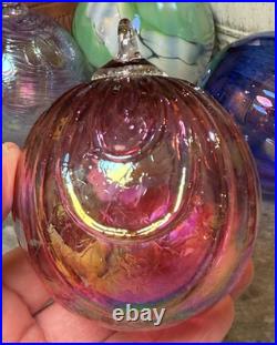 5 Blown Art Glass Christmas Tree Ornaments Decorations Glass Eye Studios +