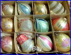 5 Boxes Sm Japan Vtg Glass Mica Shiny Brite Icicles Glitter Xmas Ornament Colors