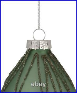 5 Matte Green Starburst Finial Glass Christmas Ornament