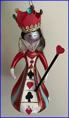 5 Vintage De Carlini Alice In Wonderland Christmas Ornaments Blown Glass Italy