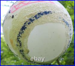 5 Vintage Jumbo Poland Glass Christmas Tree Ornaments Hand Painted