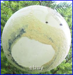 5 Vintage Jumbo Poland Glass Christmas Tree Ornaments Hand Painted